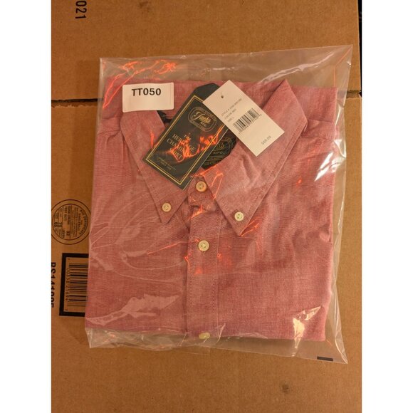 Jachs Shirt Mens Large Red Heritage Chambray Noho Short Sleeve Button-Down - Picture 10 of 10